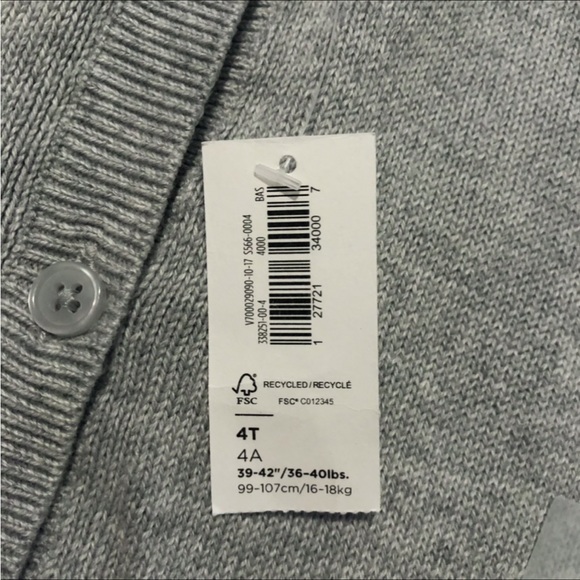 Old Navy Gray Cardigan Toddler Size 4T - Picture 4 of 5